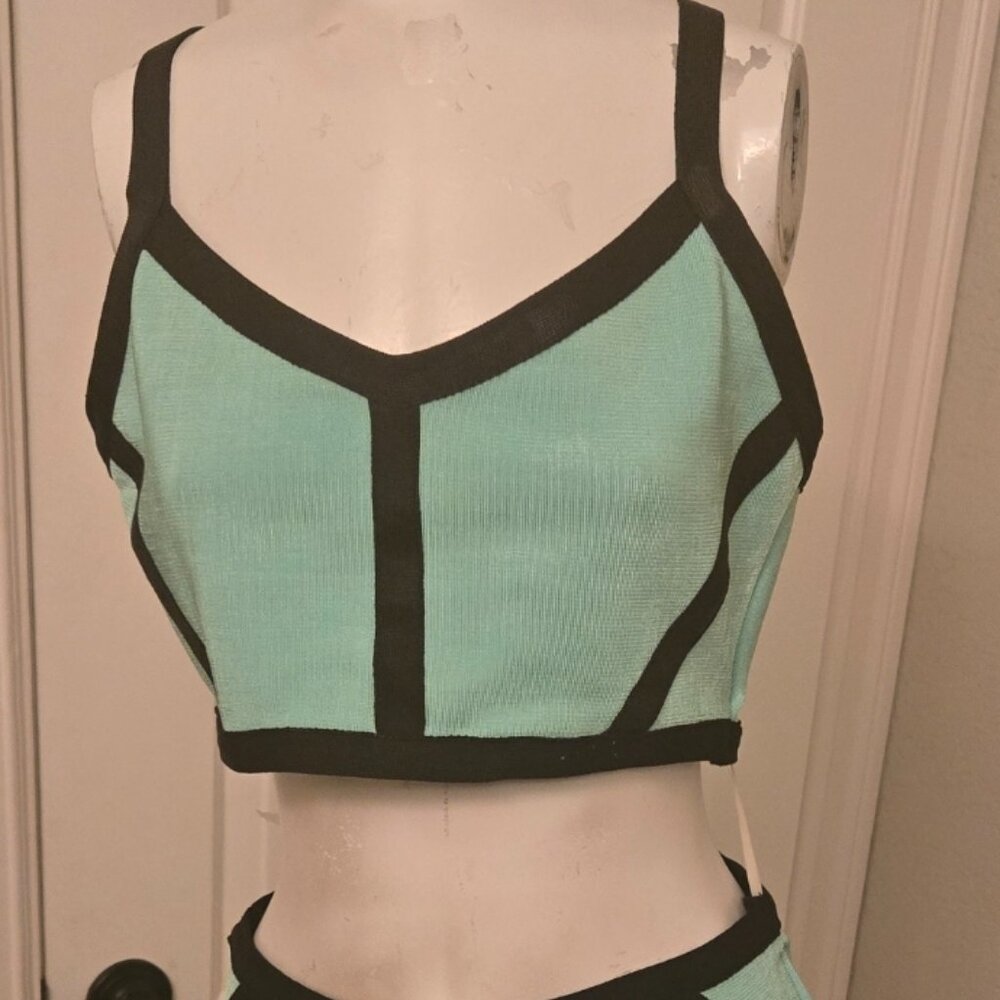 2B Bebe Spandex Fake Out 2pc Dress NWT